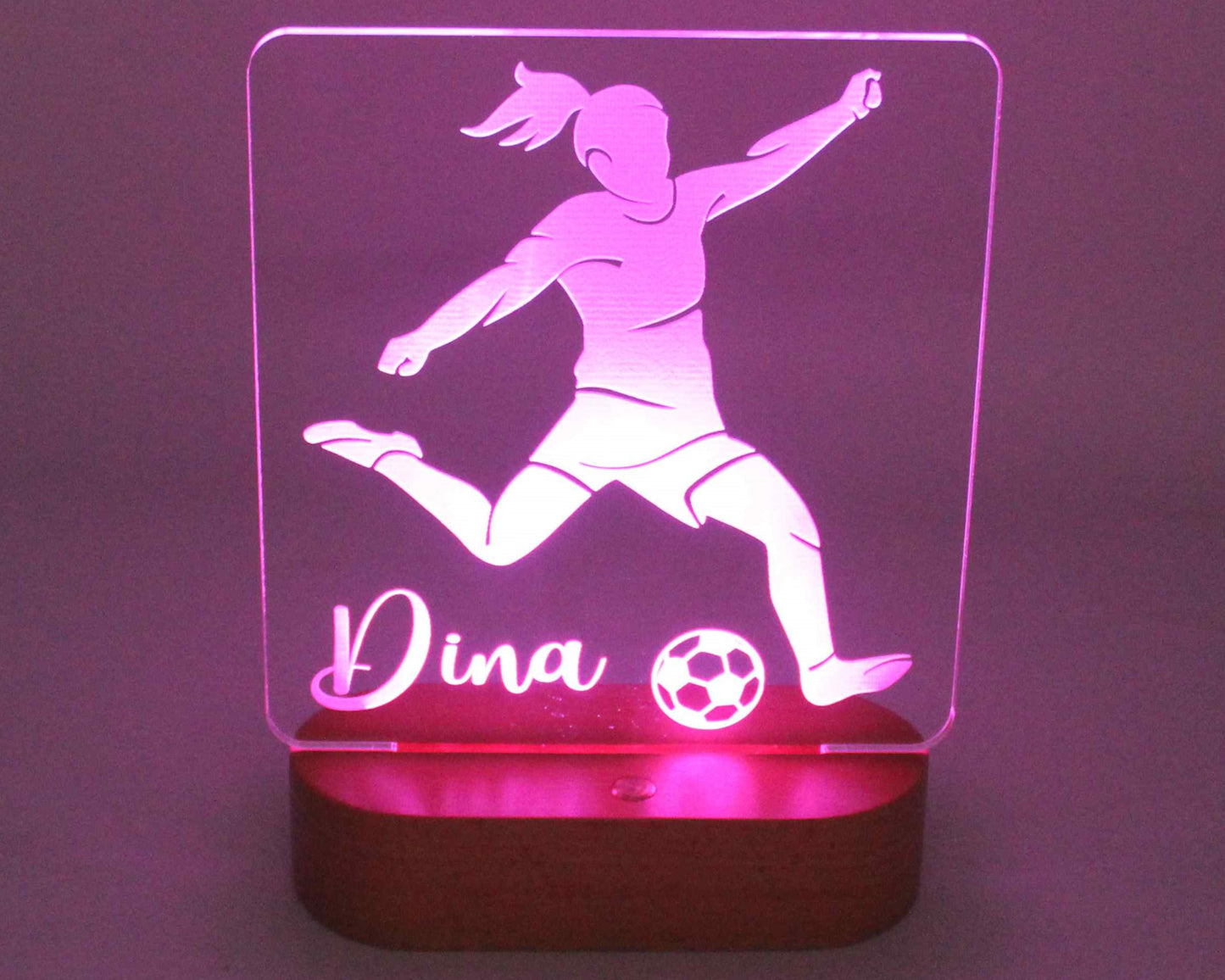 Soccer Player Night Light Personalised