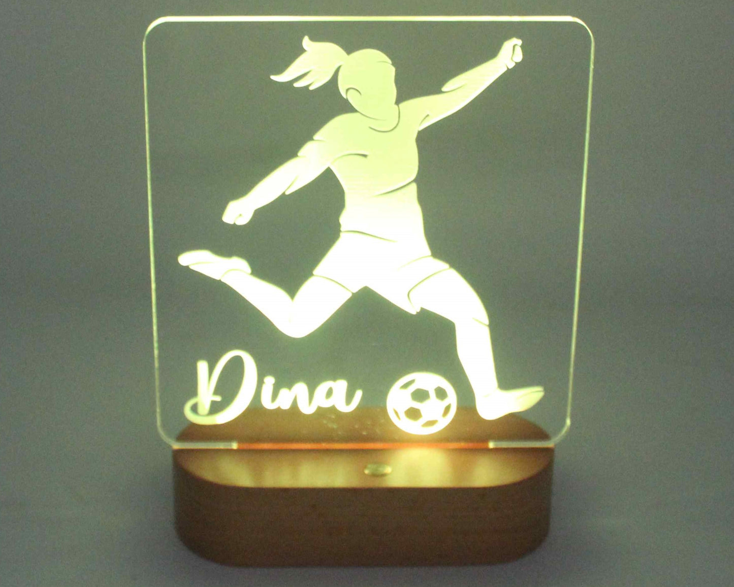 Soccer Player Night Light Personalised