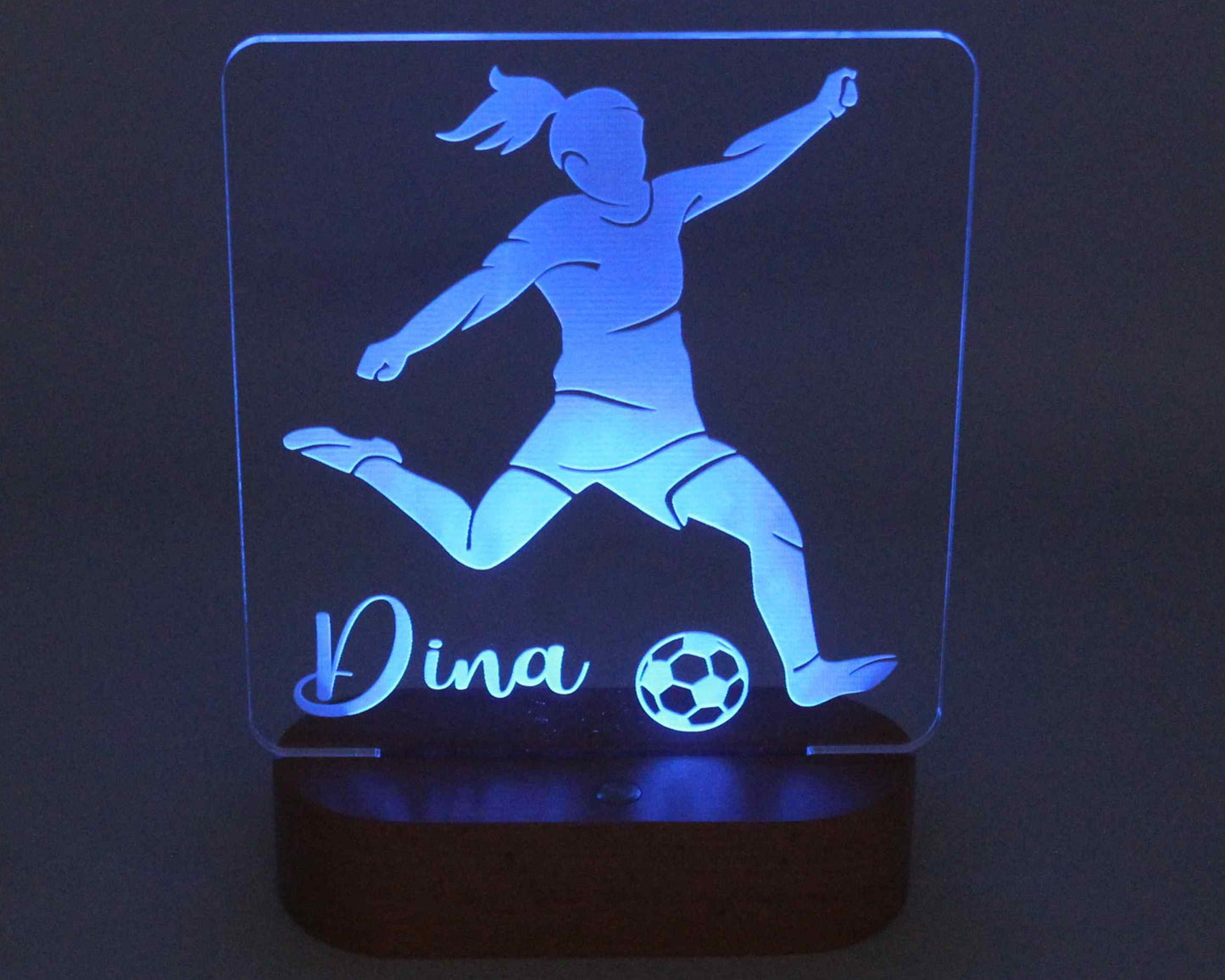 Soccer Player Night Light Personalised
