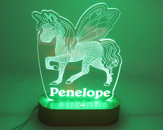 Unicorn Night Light Personalised - Haisley Design