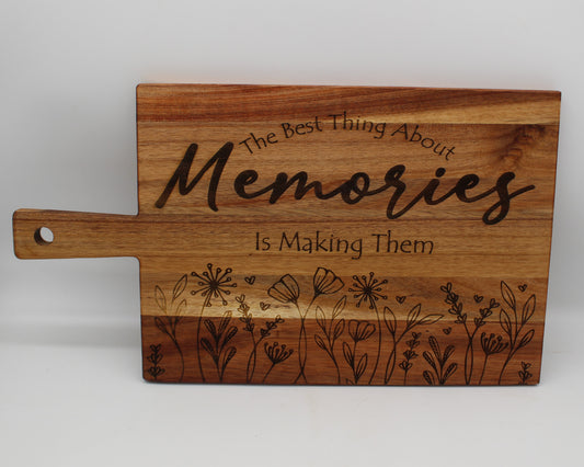 Flowers - The best thing about memories chopping board - haisley design