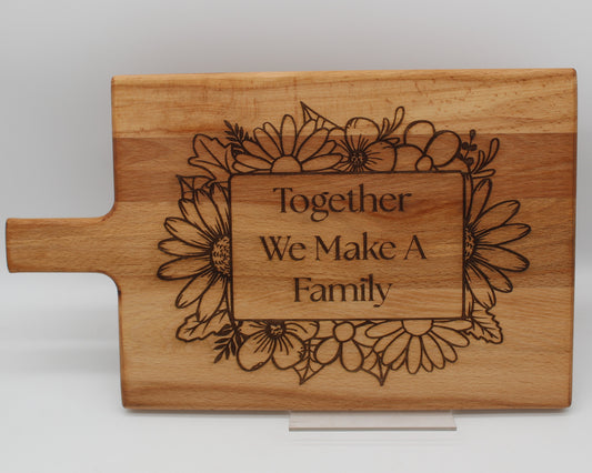 Flowers together we make a family chopping board - Haisley Design