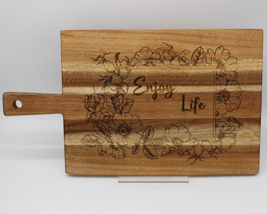 Flowers enjoy  life chopping board - haisley design