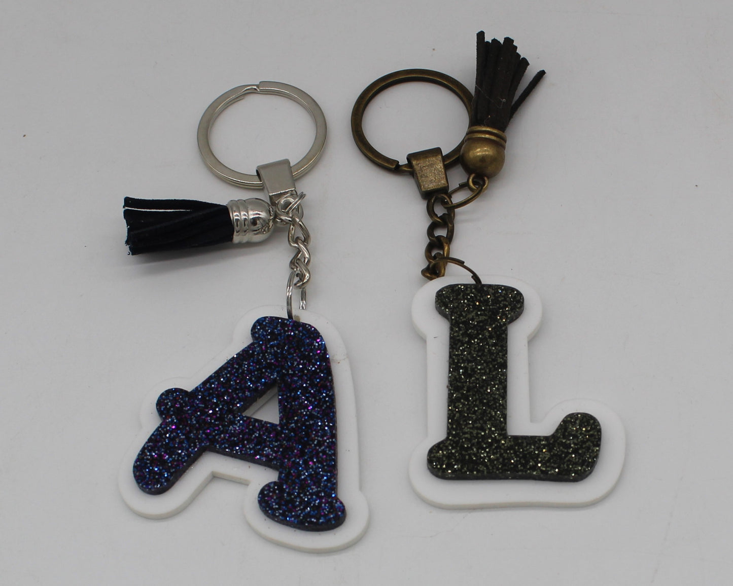 Glitter Letter Keychain Bag Tag