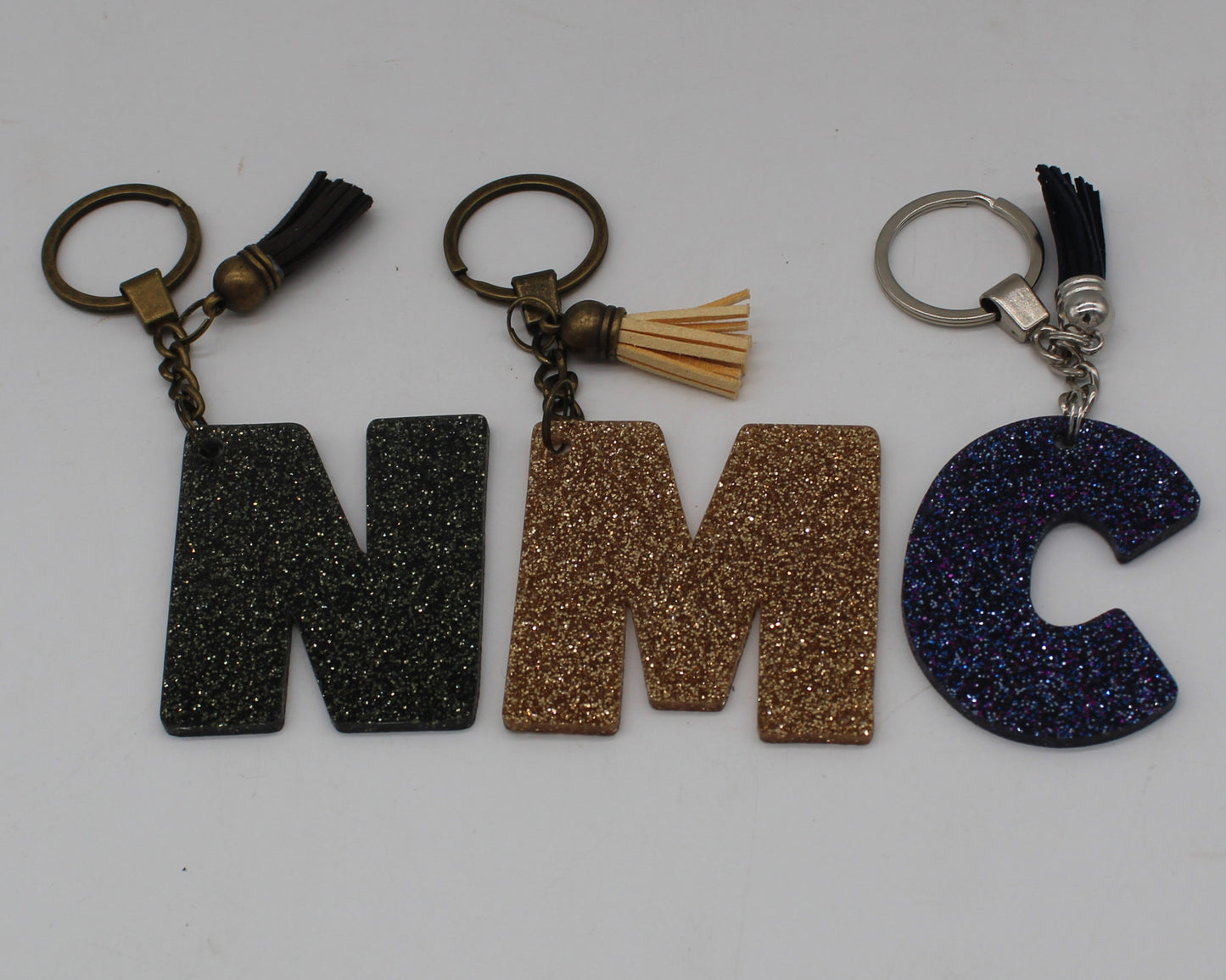 Glitter Letter Keychain Bag Tag