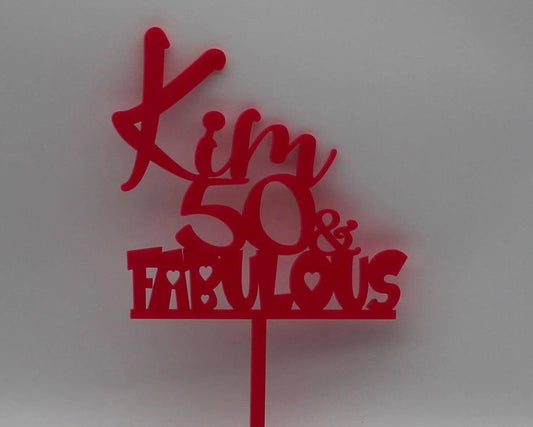 40, 50, etc. Cake Topper Personalised - Haisley Design