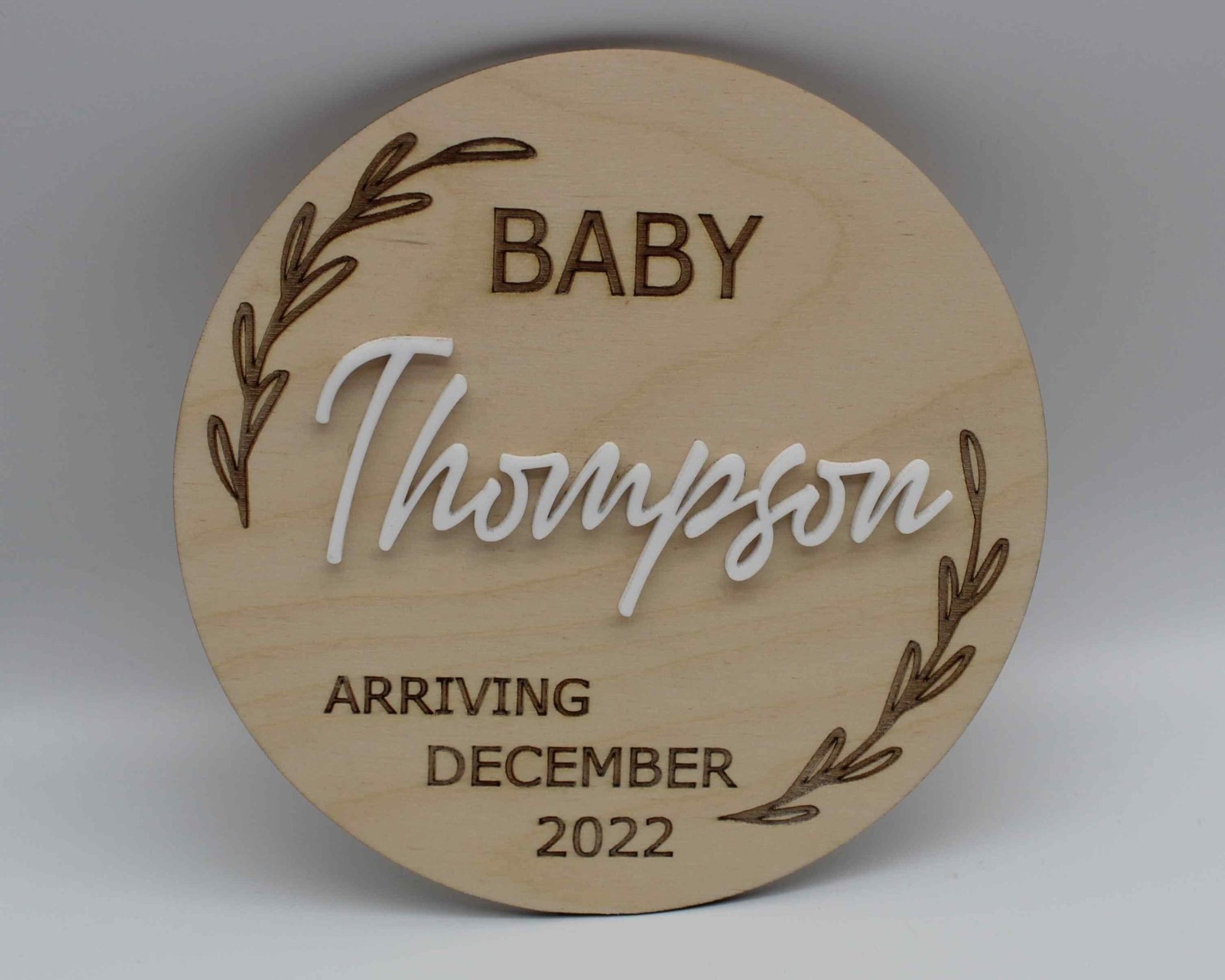 Baby Announcement Disc Personalised - Haisley Design