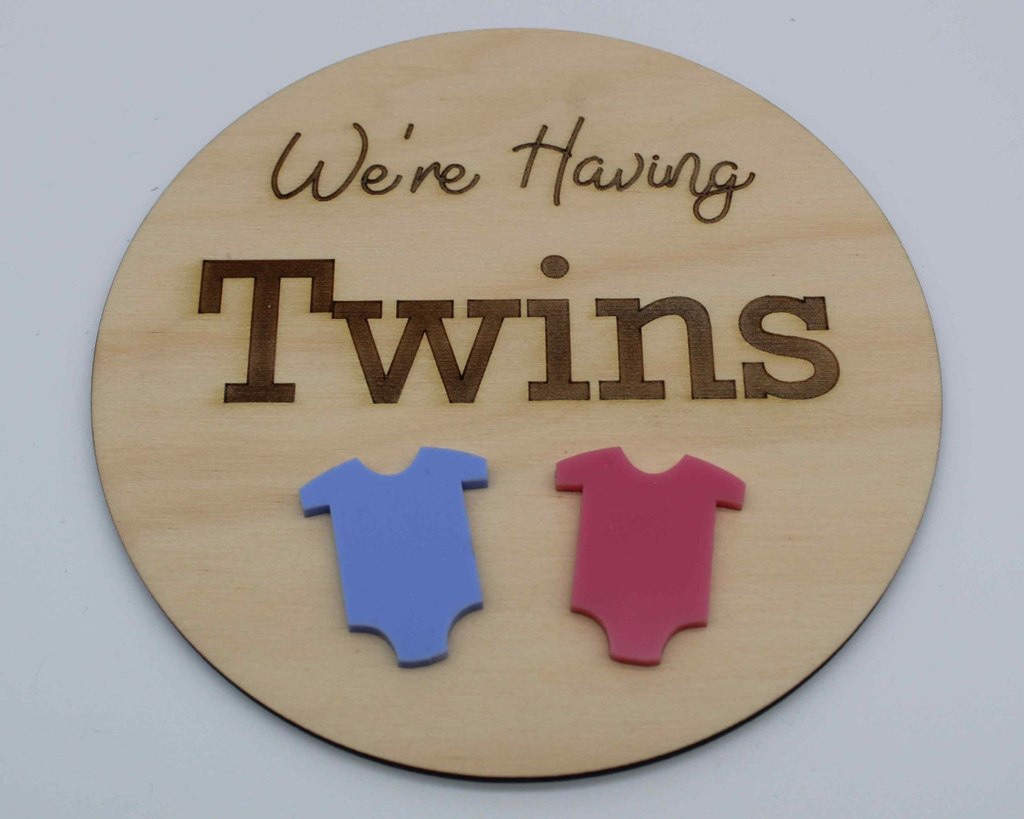 Baby Twins Announcement Disc - Haisley Design