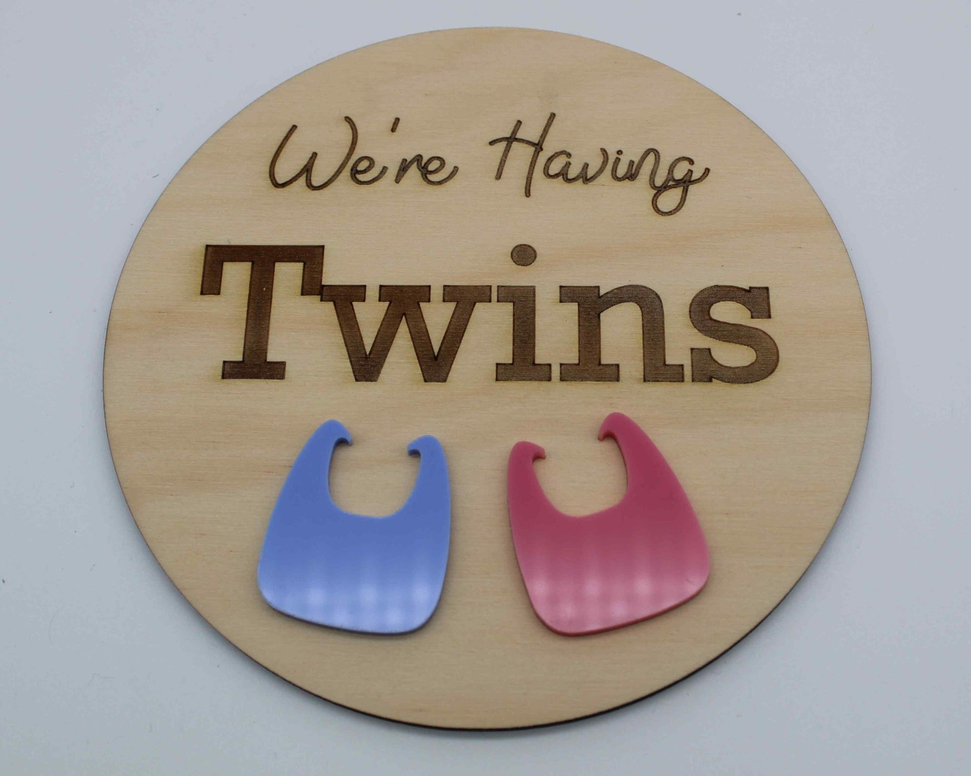 Baby Twins Announcement Disc - Haisley Design