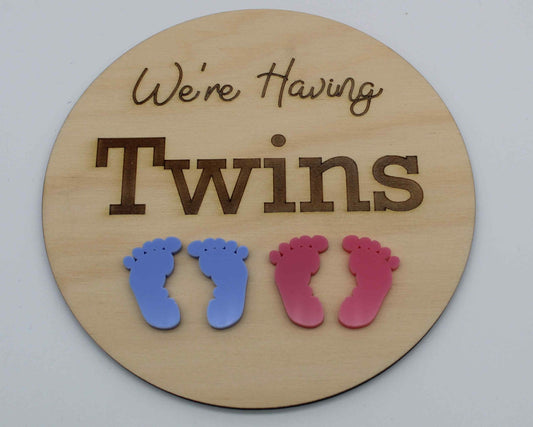 Baby Twins Announcement Disc - Haisley Design