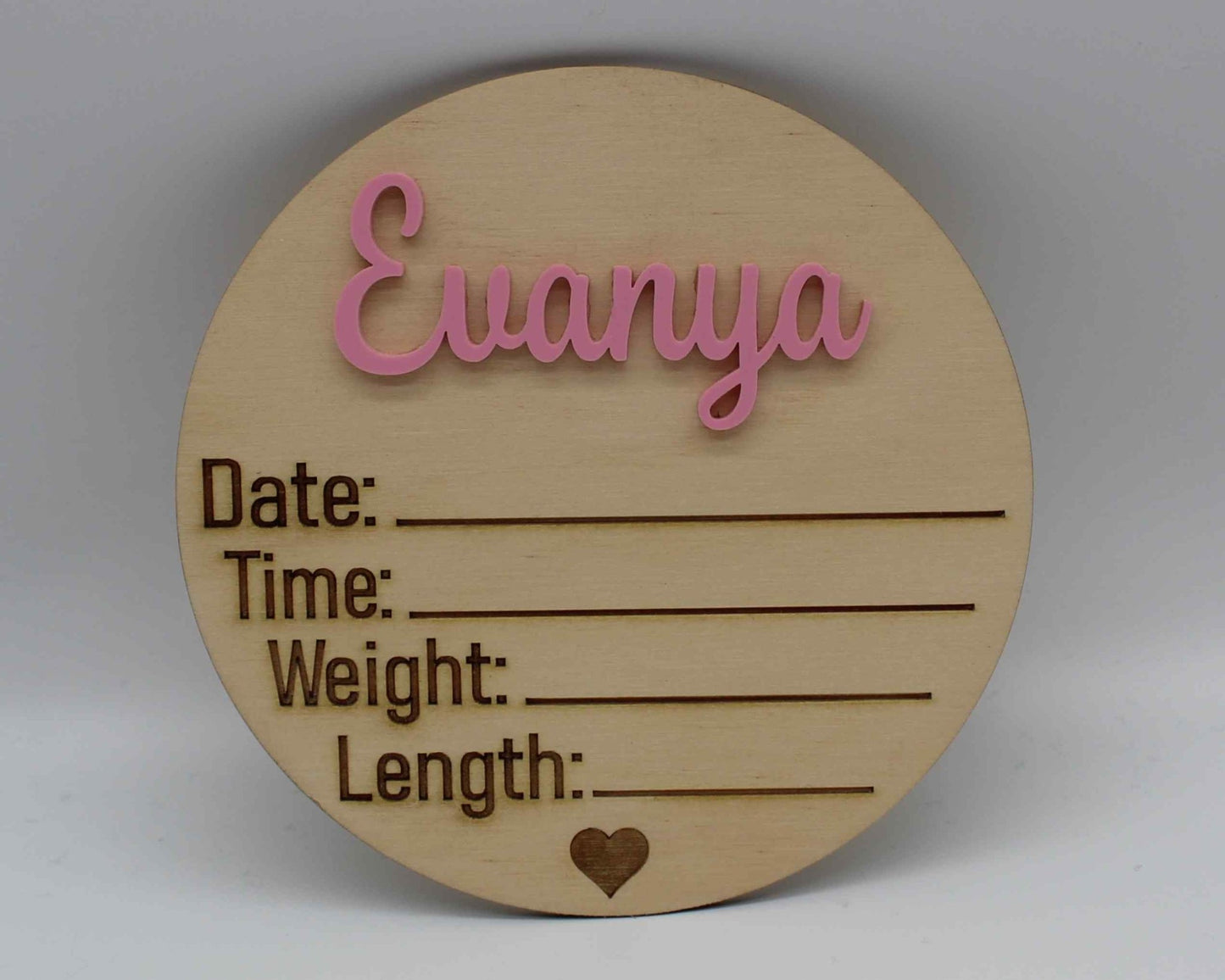 Birth Announcement Disc Personalised - Haisley Design