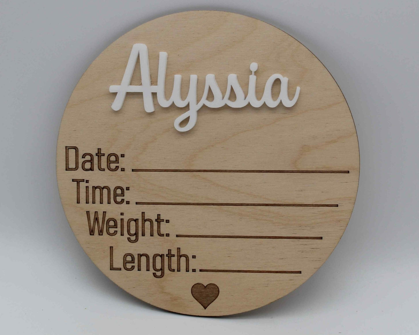 Birth Announcement Disc Personalised - Haisley Design