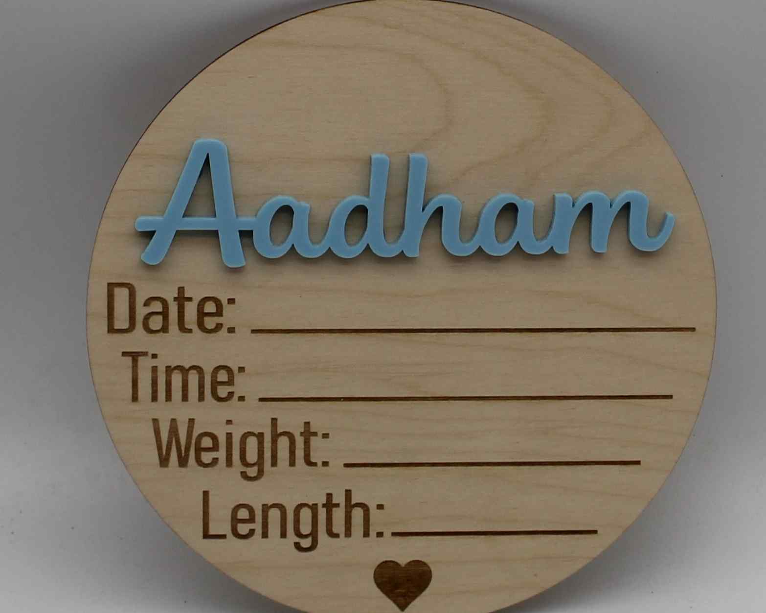 Birth Announcement Disc Personalised - Haisley Design