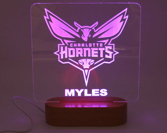 Charlotte Hornets Personalised Display Light - Haisley Design