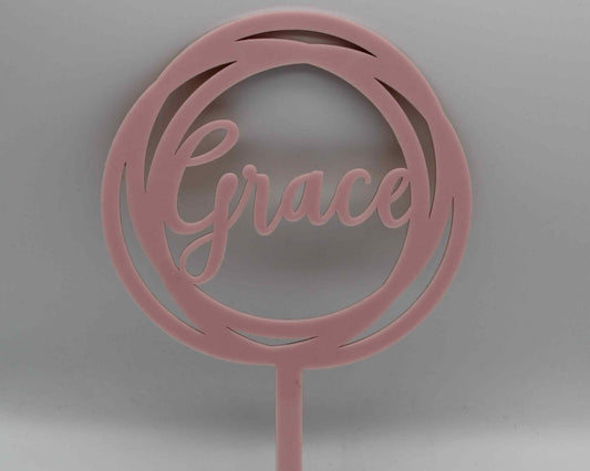 Circle Cake Topper Personalised - Haisley Design