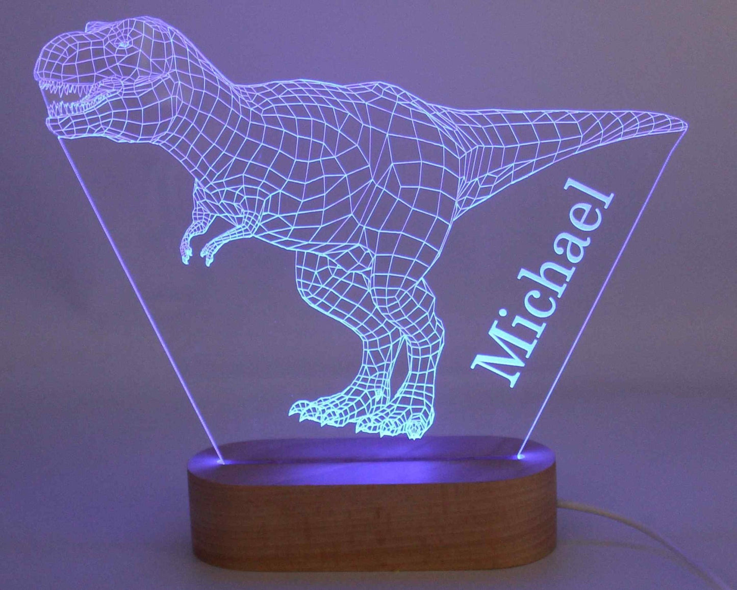 Dinosaur 3D Illusion Night Light Personalised - Haisley Design
