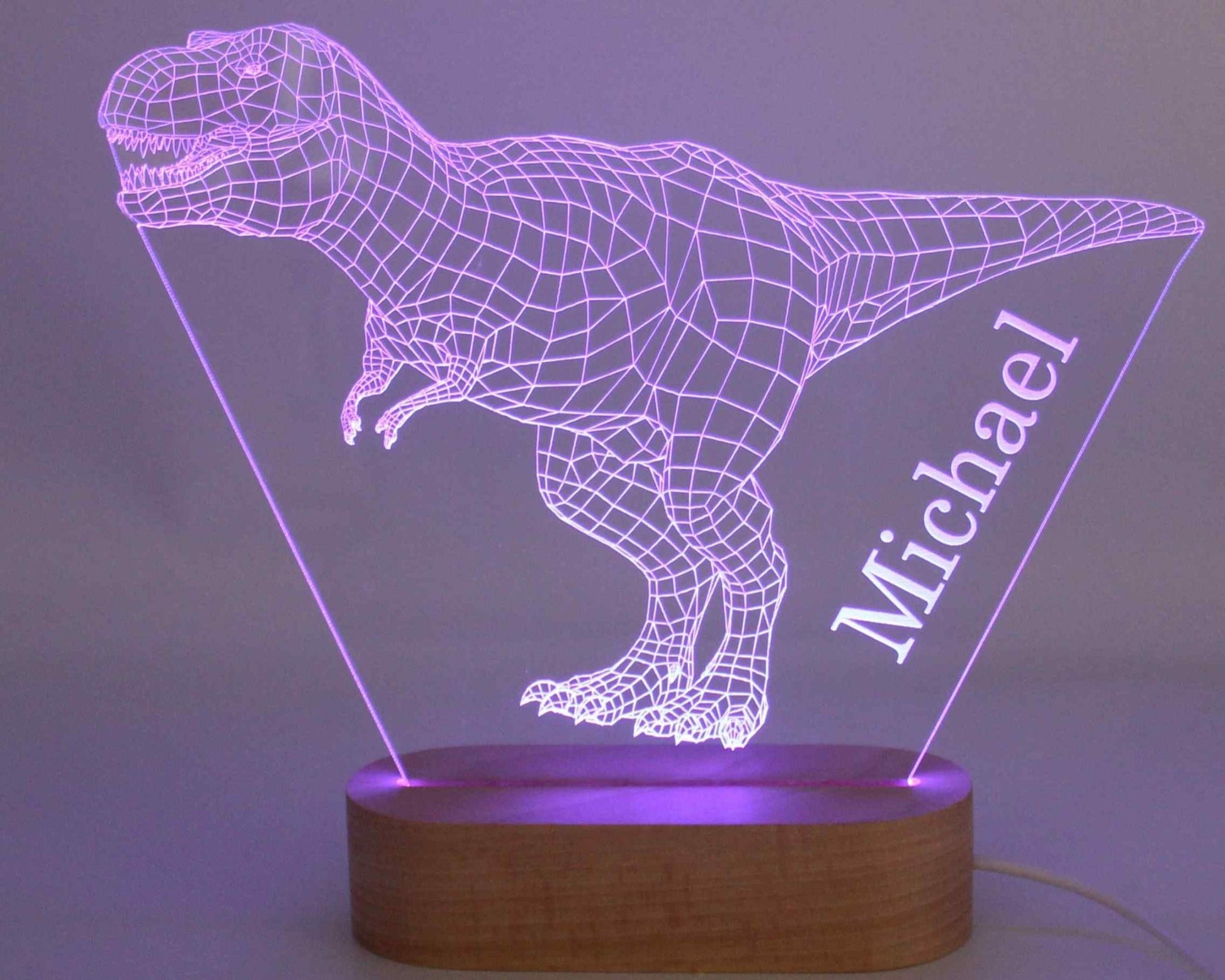 Dinosaur 3D Illusion Night Light Personalised - Haisley Design
