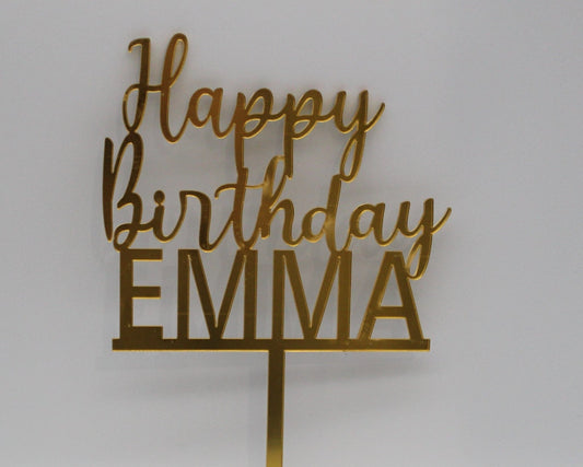 Happy Birthday Cake Topper Personalised - Haisley Design