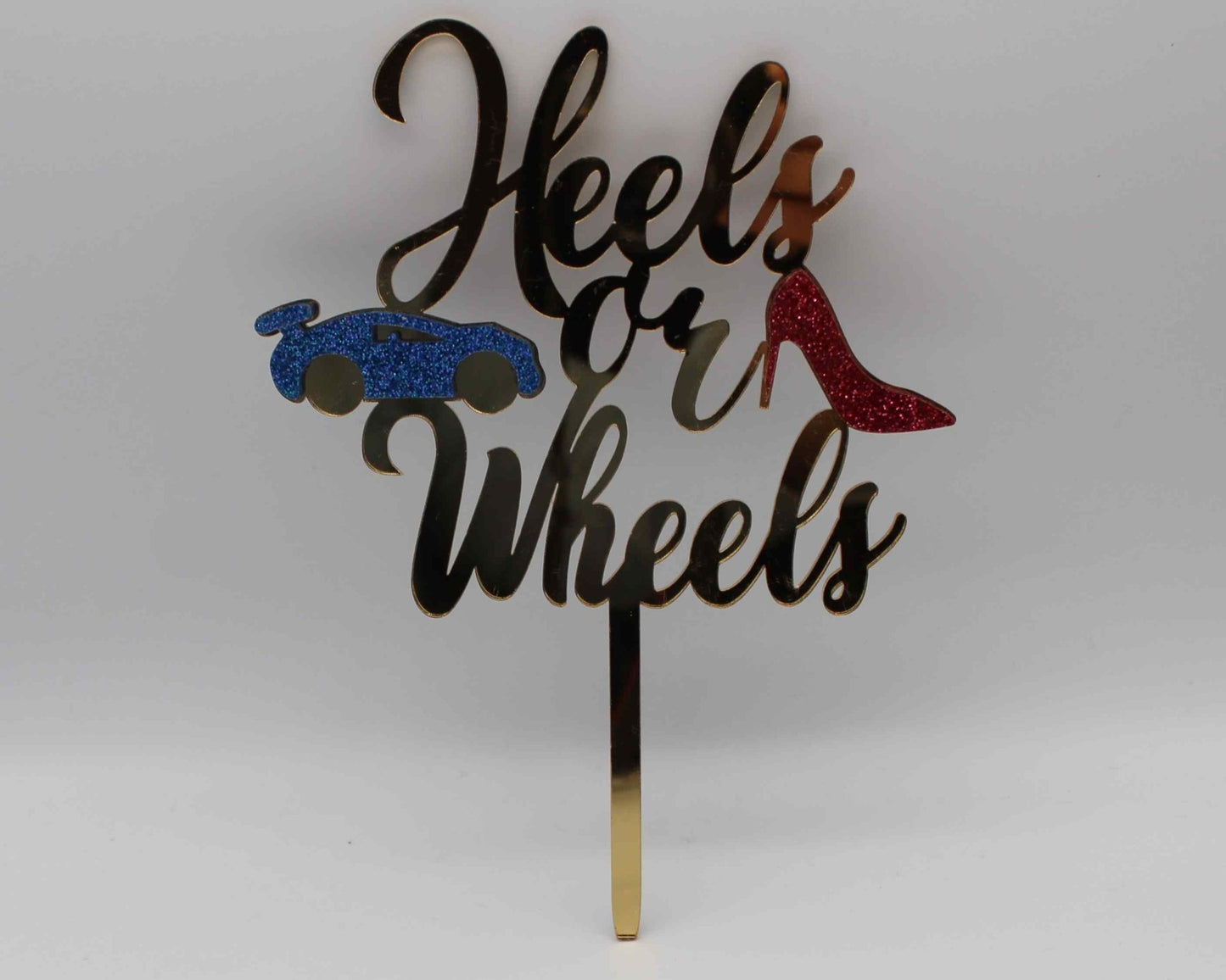 Heals or Wheels Gender Reveal Cake Topper - Haisley Design