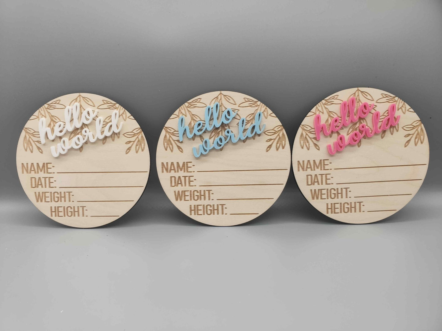 Hello World Birth Announcement Disc - Haisley Design