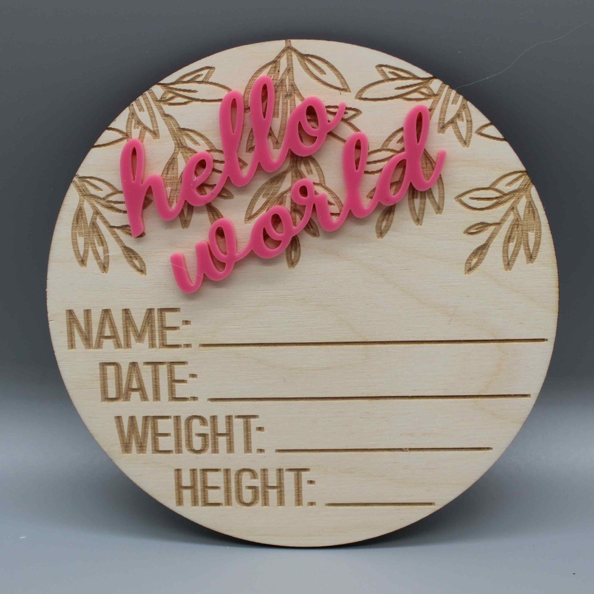 Hello World Birth Announcement Disc - Haisley Design