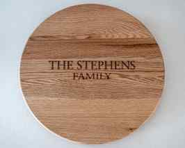 Lazy Susan Personalised with your family name extra large 60cm Red Oak - Haisley Design