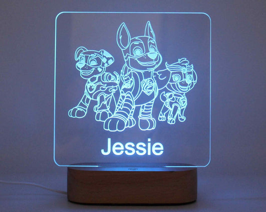 Paw Patrol 3 figure Night Light personalised - Haisley Design