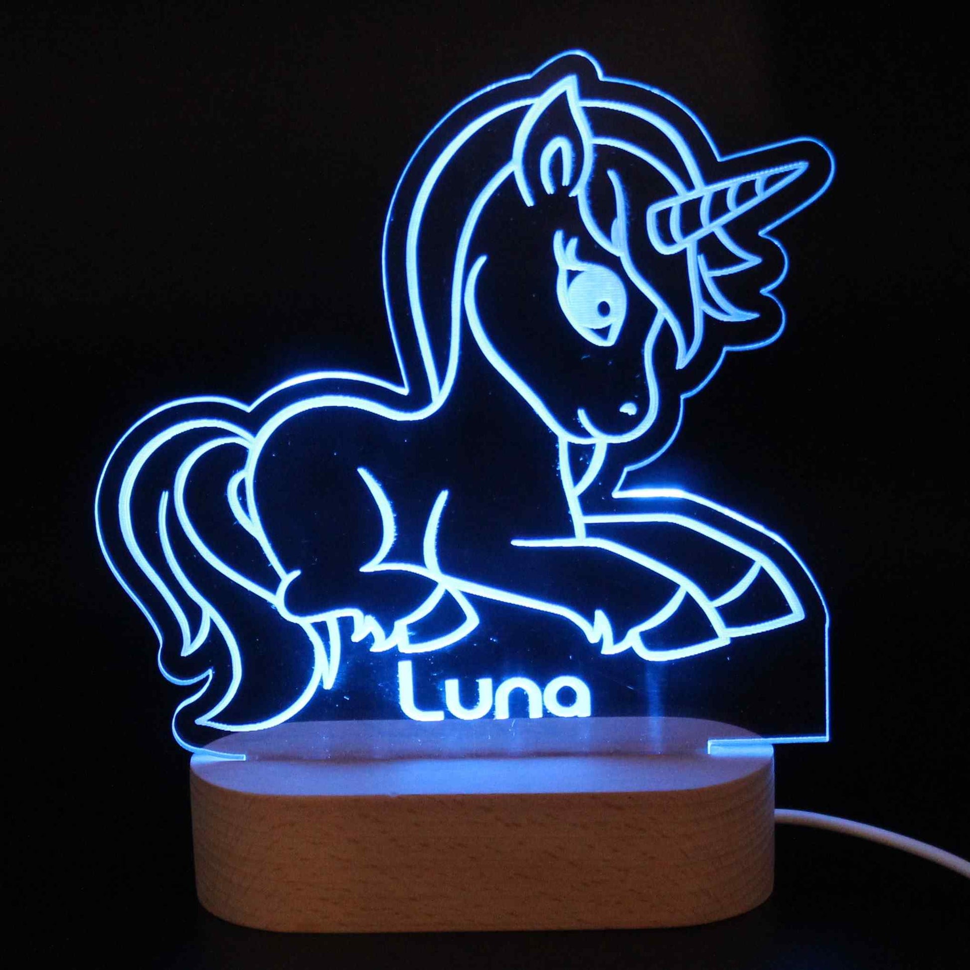Sitting Unicorn Night Light Personalised - Haisley Design