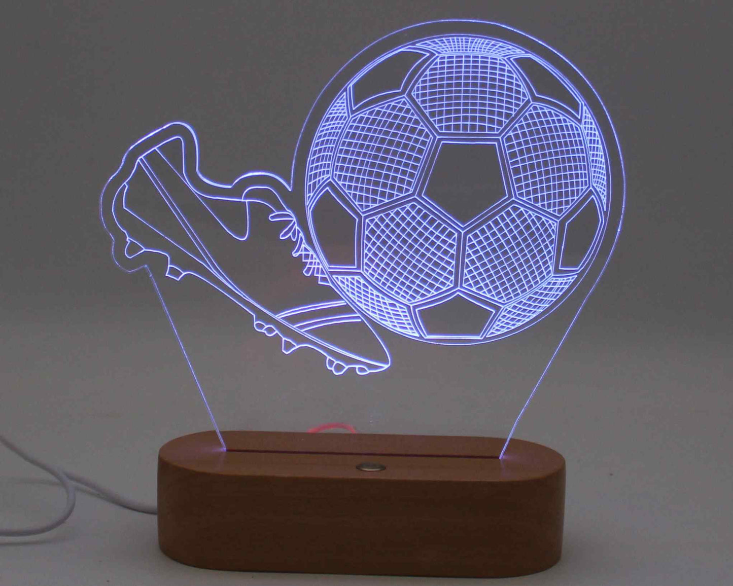 Soccer Ball and Boot 3D Illusion Night Light - Haisley Design