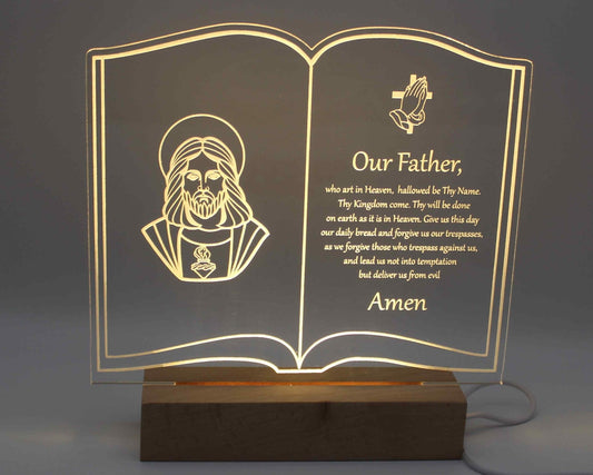 The Lords Prayer Book Display Light - Haisley Design