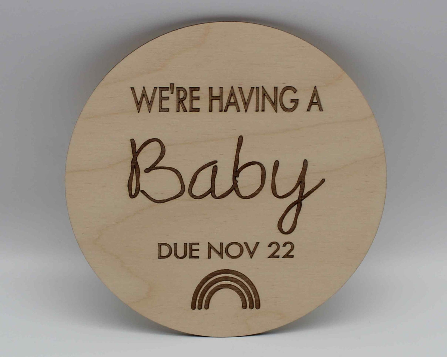 We're Having A Baby Announcement Disc Personalised - Haisley Design