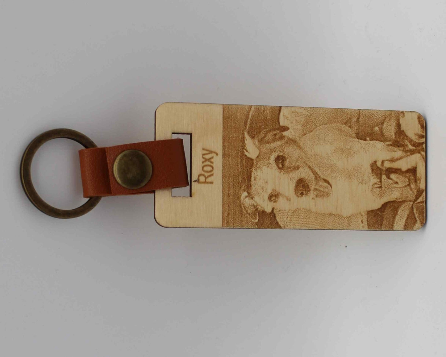 Wooden Engraved Pet Picture Keychain - Haisley Design