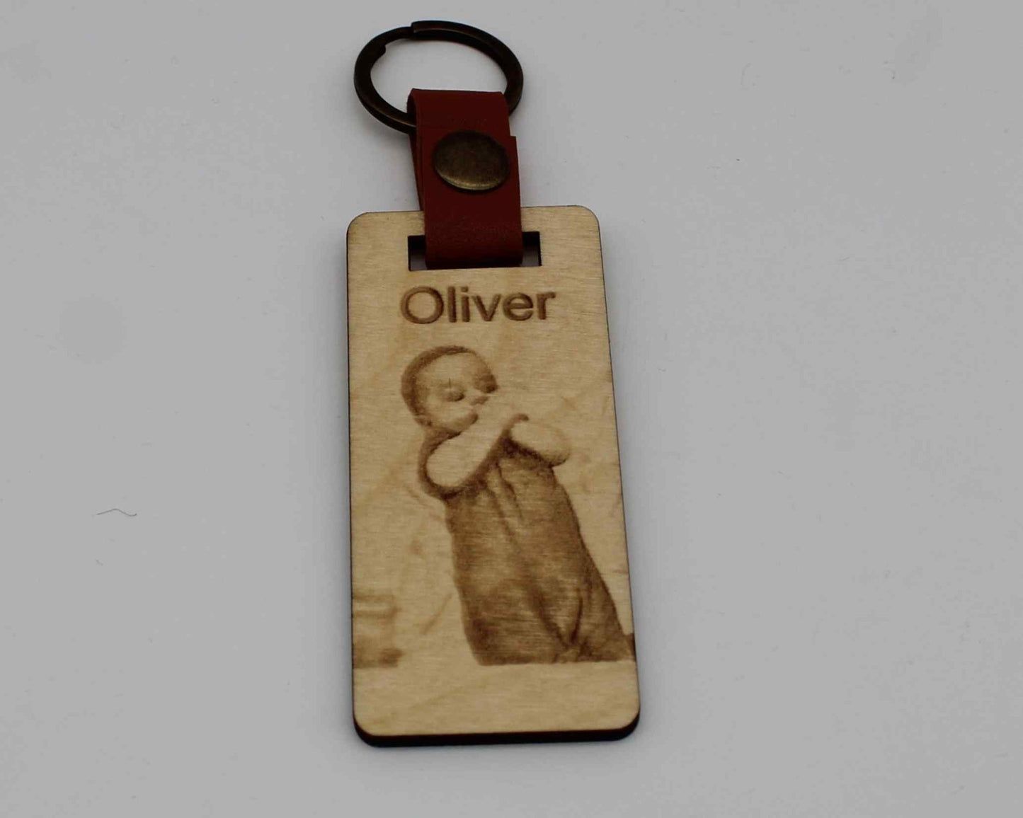 Wooden Engraved Photo Keychain - Haisley Design