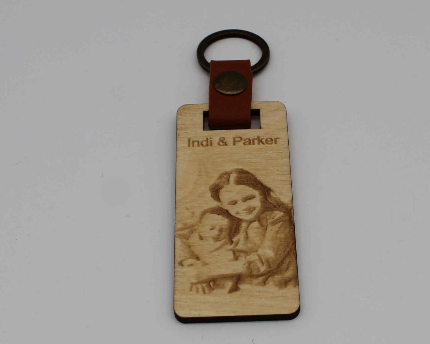 Wooden Engraved Photo Keychain - Haisley Design