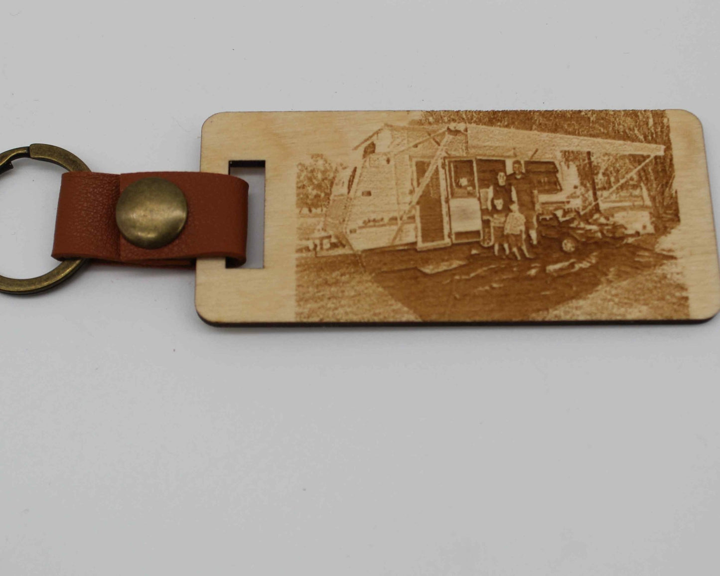 Wooden Engraved Photo Keychain - Haisley Design