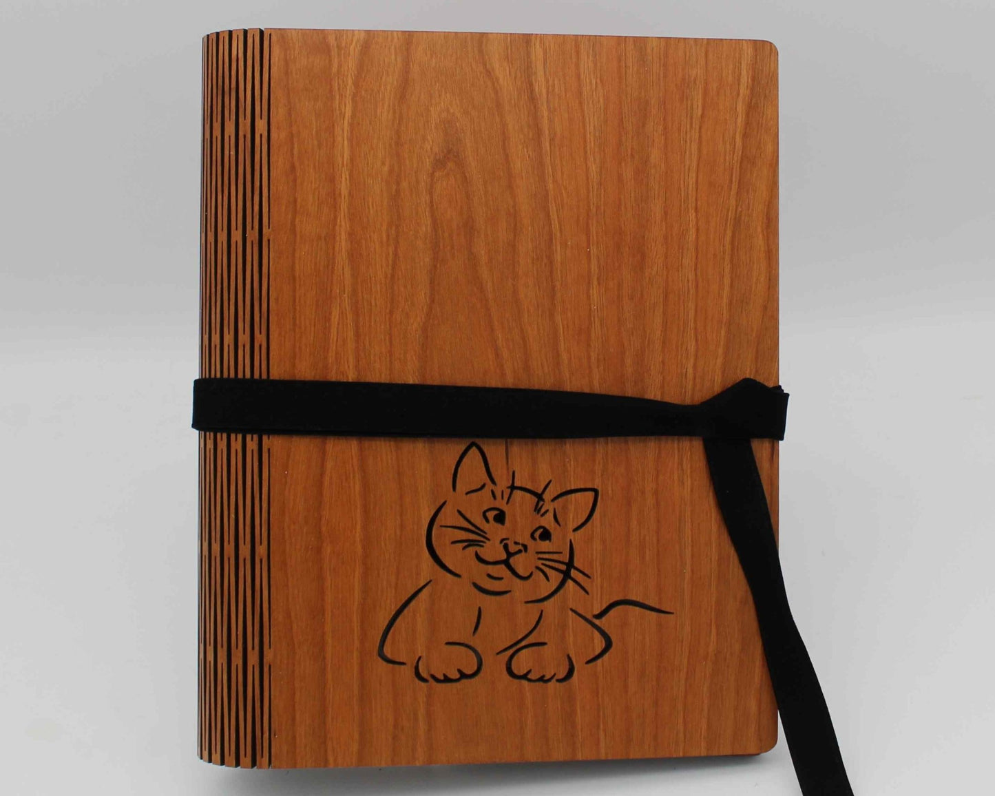 Wooden Living Hinge Note Book (A5) Cat - Haisley Design