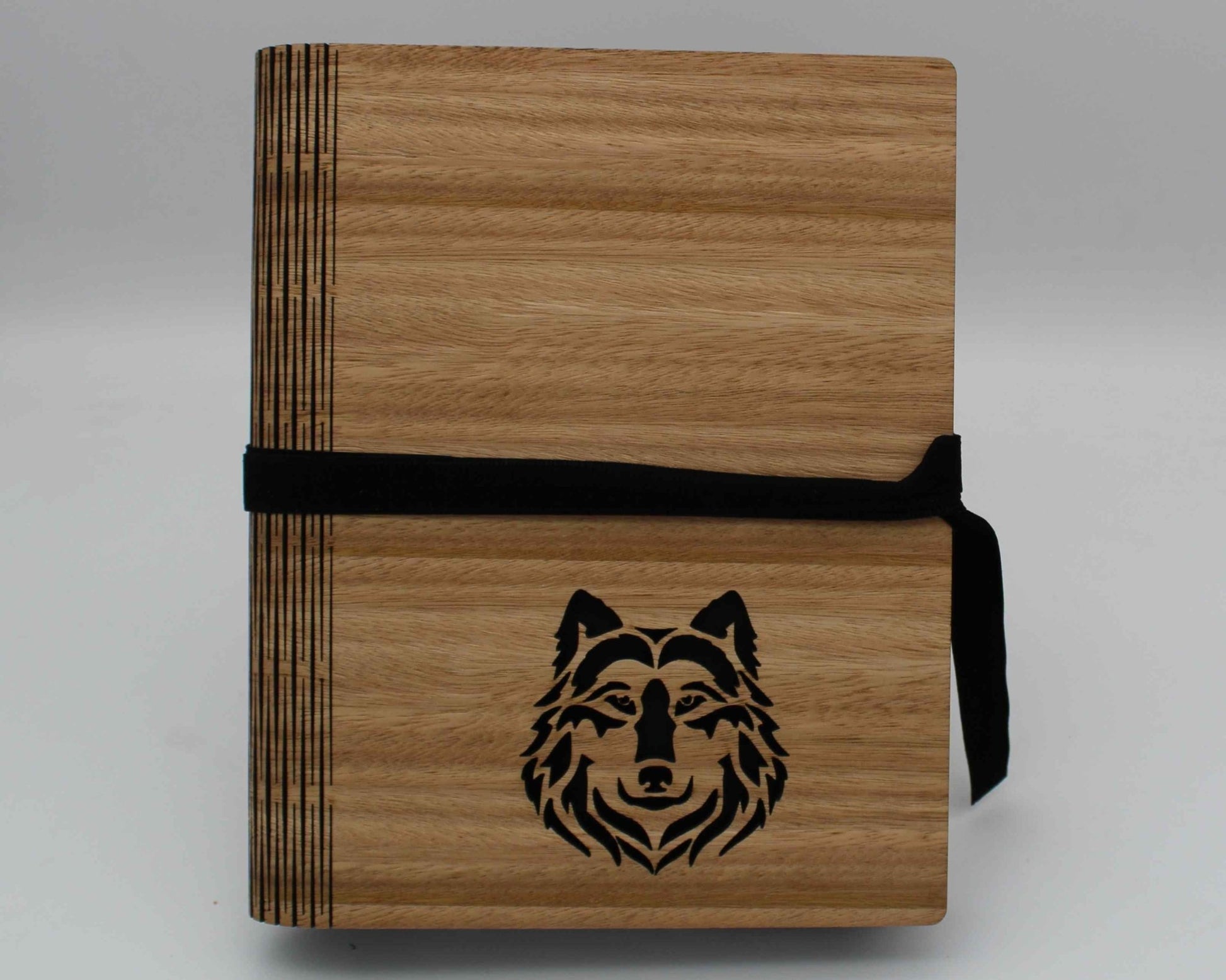 Wooden Living Hinge Note Book (A5) wolf- Haisley Design